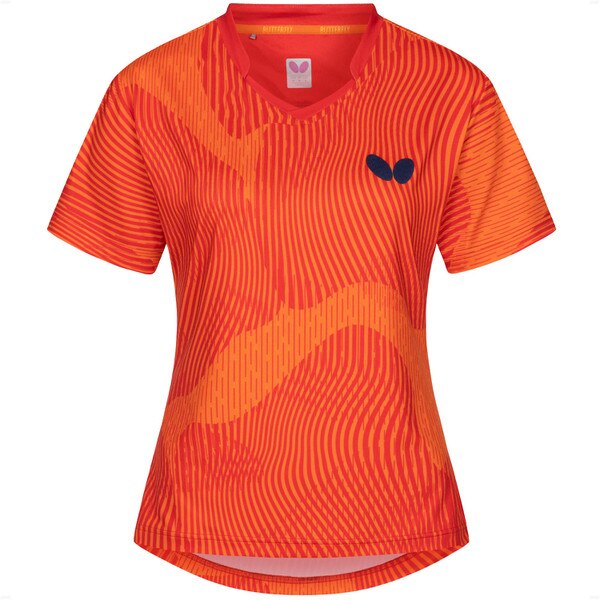 Butterfly Kariya Lady Shirt - Red - Front